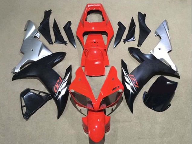 Lojas Carenagens Moto Yamaha YZF 1000 R1 2002-2003 - Vermelho Prata Preto Fosco