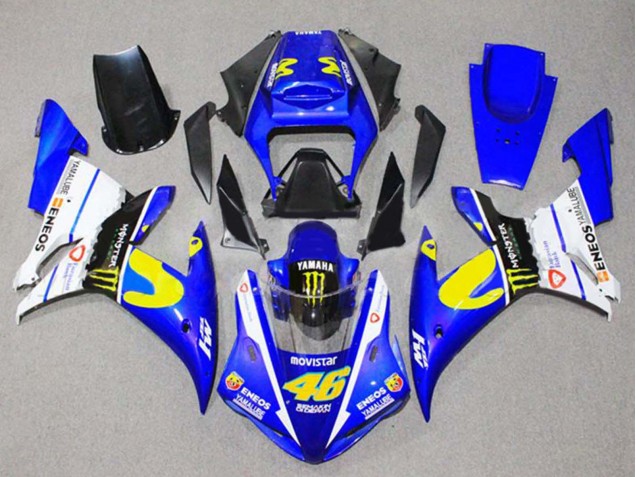 Lojas Carenagens Moto Yamaha YZF 1000 R1 2002-2003 - Azul Branco Preto Amarelo Monstro 46