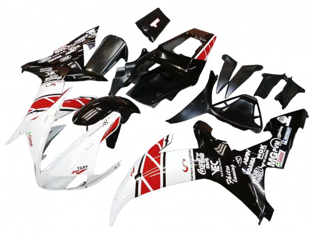 Lojas Carenagens Moto Yamaha YZF 1000 R1 2002-2003 - Branco Vermelho Preto Castrol