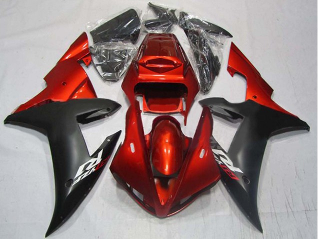Lojas Carenagens Moto Yamaha YZF 1000 R1 2002-2003 - Vermelho Preto Fosco