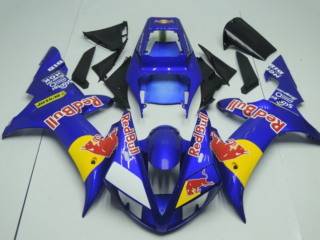 Lojas Carenagens Moto Yamaha YZF R1 2002-2003 - Azul Amarelo Red Bull