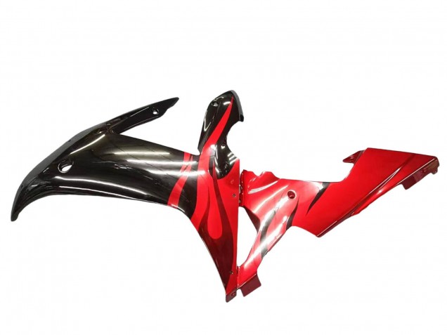 Lojas Carenagens Moto Yamaha YZF 1000 R1 2002-2003 - Preto Brilhante Vermelho Chama