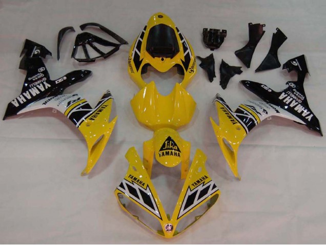Lojas Carenagens Moto Yamaha YZF 1000 R1 2004-2006 - Amarelo Branco Preto Brilhante