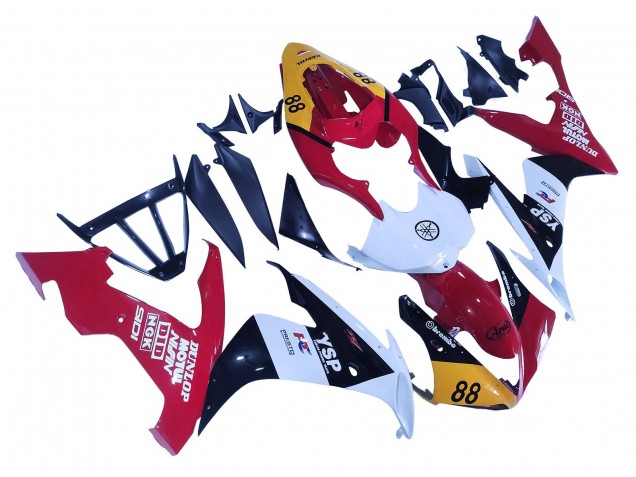Lojas Carenagens Moto Yamaha YZF 1000 R1 2004-2006 - Amarelo Vermelho Branco Preto YSP 88