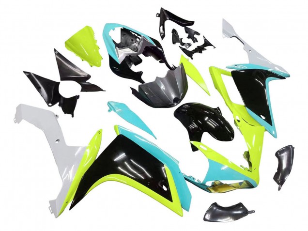 Lojas Carenagens Moto Yamaha YZF 1000 R1 2007-2008 - Azul Claro Verde Limão Preto