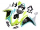 Lojas Carenagens Moto Yamaha YZF 1000 R1 2007-2008 - Azul Claro Verde Limão Preto
