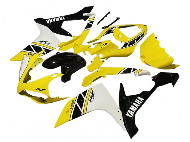 Lojas Carenagem Moto Yamaha YZF 1000 R1 2007-2008 - Amarelo Branco Preto
