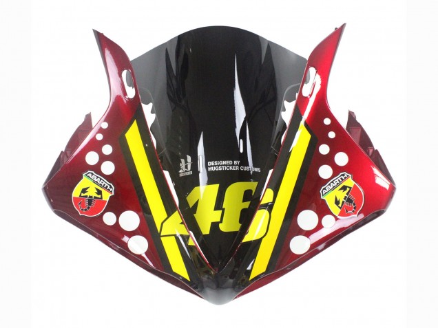 Lojas Carenagens Moto Yamaha YZF 1000 R1 2009-2011 - Vermelho Amarelo Preto Tubarão 46