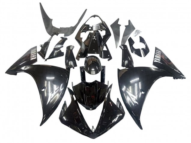 Lojas Carenagens Moto Yamaha YZF 1000 R1 2009-2011 - Preto Brilhante Branco Decal