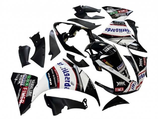 Lojas Carenagens Moto Yamaha YZF 1000 R1 2009-2011 - Preto Brilhante Branco Vermelho Volvo Fimer Yamalube 87