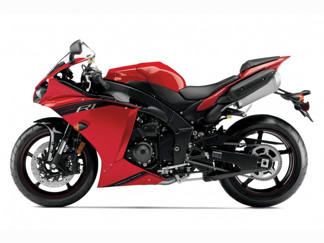 Lojas Carenagem Moto Yamaha YZF 1000 R1 2012-2014 - Vermelho Preto Brilhante