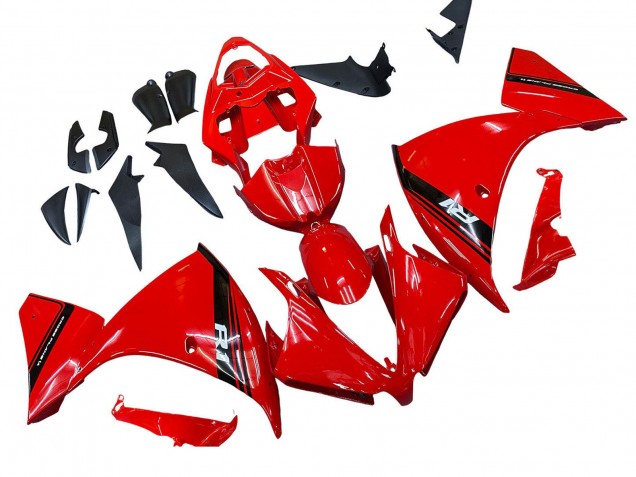 Lojas Carenagem Moto Yamaha YZF 1000 R1 2012-2014 - Vermelho Preto Brilhante