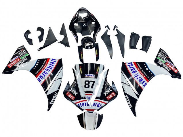 Lojas Carenagens Moto Yamaha YZF 1000 R1 2012-2014 - Preto Brilhante Branco Vermelho Fimer Yamalube Sterilgarda 87