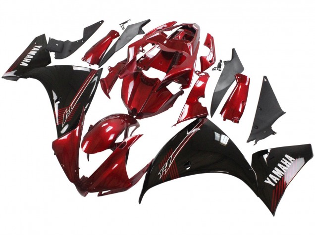 Lojas Carenagens Moto Yamaha YZF 1000 R1 2012-2014 - Vermelho Preto Brilhante