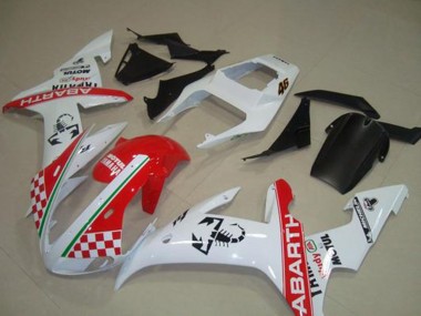 Lojas Carenagens Moto Yamaha YZF R1 2002-2003 - Branco Vermelho Verde Abarth Motul Michelin