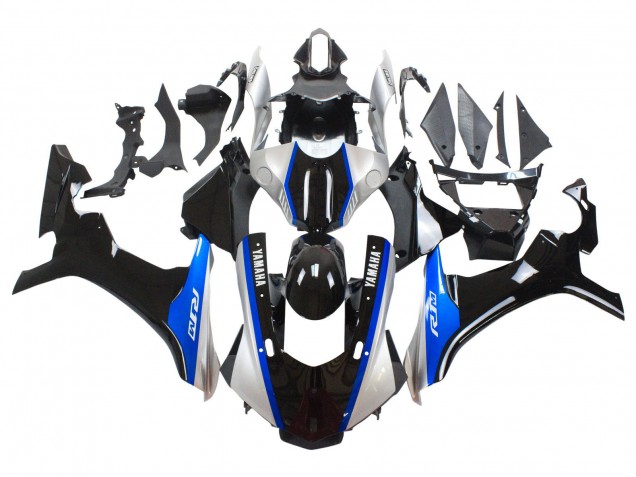 Lojas Carenagens Moto Yamaha YZF 1000 R1 2015-2019 - Prata Azul Preto Brilhante