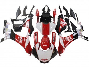 Lojas Carenagem Moto Yamaha YZF 1000 R1 2015-2019 - Branco Vermelho Preto Milwaukee