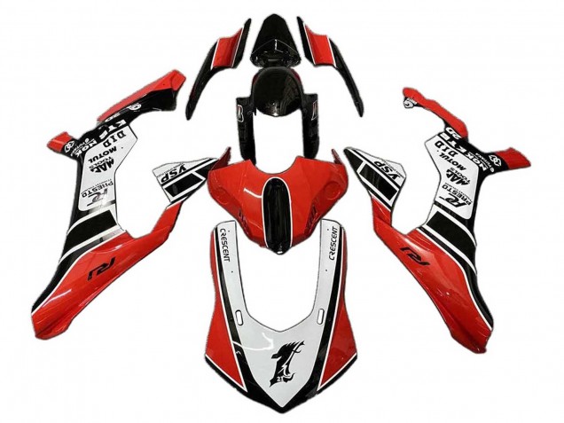 Lojas Carenagem Moto Yamaha YZF 1000 R1 2020-2025 - Branco Vermelho Preto
