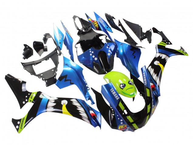 Lojas Carenagens Moto Yamaha YZF 1000 R1 2020-2025 - Azul Verde Preto Tubarão