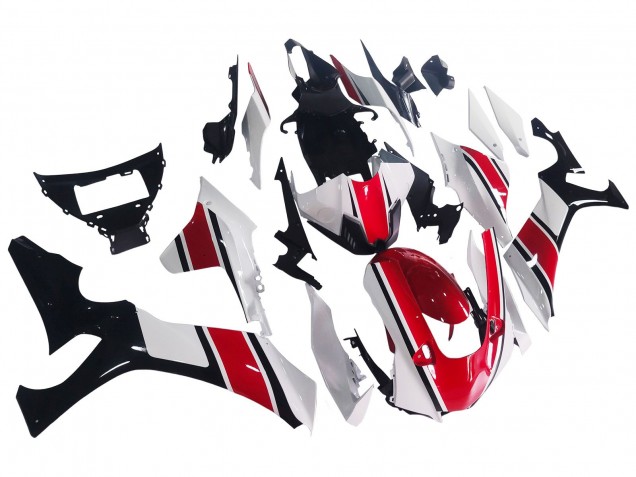 Lojas Carenagem Moto Yamaha YZF 1000 R1 2020-2025 - Branco Vermelho Preto Brilhante