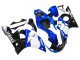Lojas Carenagens Moto Yamaha YZF 600 R6 1998-2002 - Branco Azul Preto Brilhante