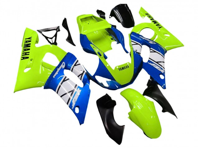 Lojas Carenagens Moto Yamaha YZF 600 R6 1998-2002 - Verde Néon Azul Branco Champions