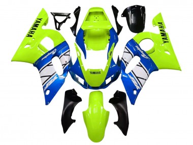 Lojas Carenagens Moto Yamaha YZF 600 R6 1998-2002 - Verde Néon Azul Branco Champions