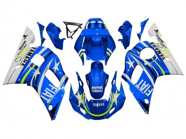 Lojas Carenagens Moto Yamaha YZF 600 R6 1998-2002 - Branco Azul Amarelo Néon Fiat Motul Michelin