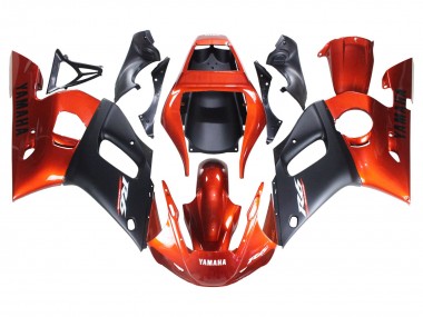 Lojas Carenagens Moto Yamaha YZF 600 R6 1998-2002 - Laranja Preto Fosco