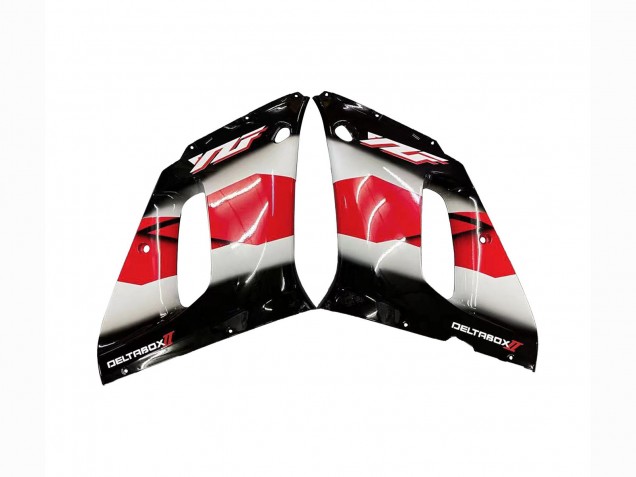 Lojas Carenagem Moto Yamaha YZF 600 R6 1998-2002 - Vermelho Branco Preto Brilhante
