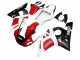 Lojas Carenagens Moto Yamaha YZF 600 R6 1998-2002 - Branco Vermelho Preto Brilhante