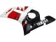 Lojas Carenagens Moto Yamaha YZF 600 R6 1998-2002 - Branco Vermelho Preto Brilhante