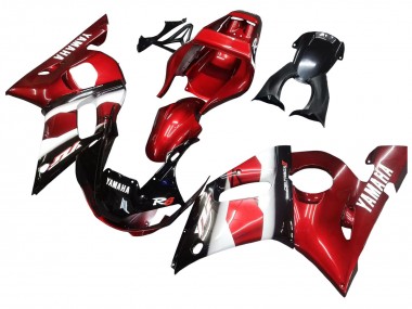 Lojas Carenagens Moto Yamaha YZF 600 R6 1998-2002 - Vermelho Branco Preto Brilhante
