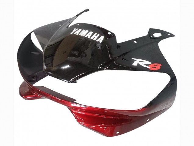 Lojas Carenagens Moto Yamaha YZF 600 R6 1998-2002 - Vermelho Branco Preto Brilhante