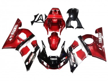 Lojas Carenagens Moto Yamaha YZF 600 R6 1998-2002 - Vermelho Branco Preto Brilhante