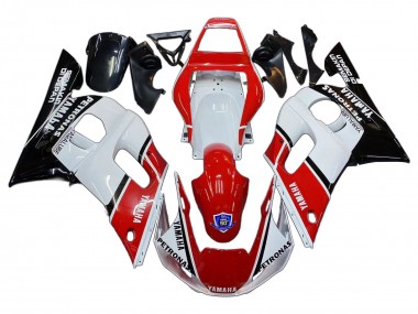 Lojas Carenagens Moto Yamaha YZF 600 R6 1998-2002 - Branco Vermelho Preto Petronas Yamalube 50th
