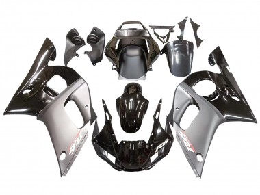 Lojas Carenagens Moto Yamaha YZF 600 R6 1998-2002 - Prata Preto Brilhante