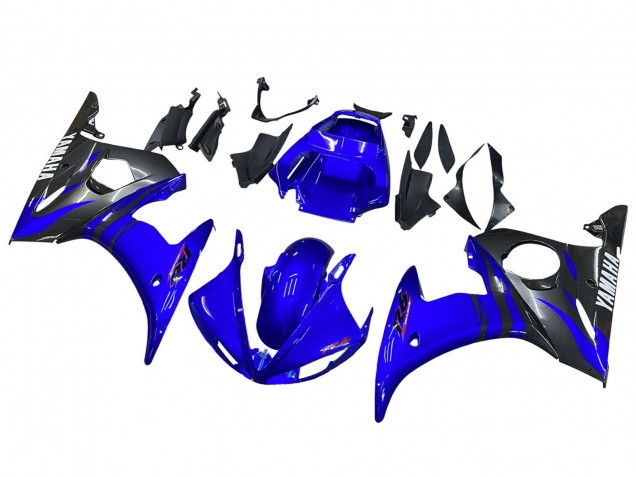 Lojas Carenagens Moto Yamaha YZF R6 2003-2004 - Azul Preto Brilhante