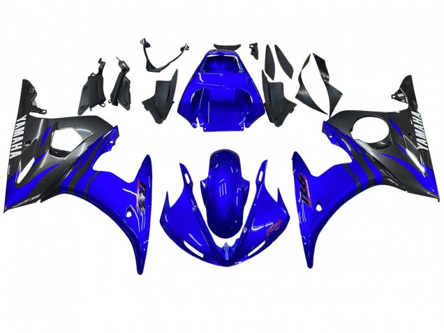 Lojas Carenagens Moto Yamaha YZF R6 2003-2004 - Azul Preto Brilhante