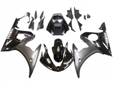 Lojas Carenagens Moto Yamaha YZF R6 2003-2004 - Preto Brilhante Preto Fosco Branco Decalques