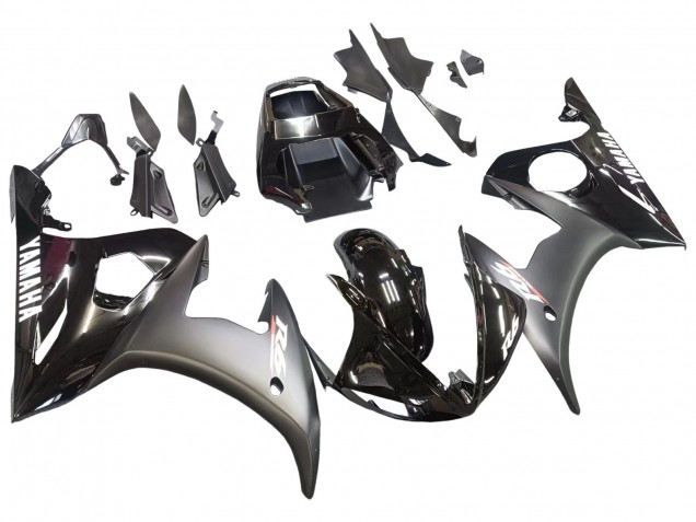 Lojas Carenagens Moto Yamaha YZF R6S 2006-2009 - Preto Brilhante Preto Fosco Branco Decalques