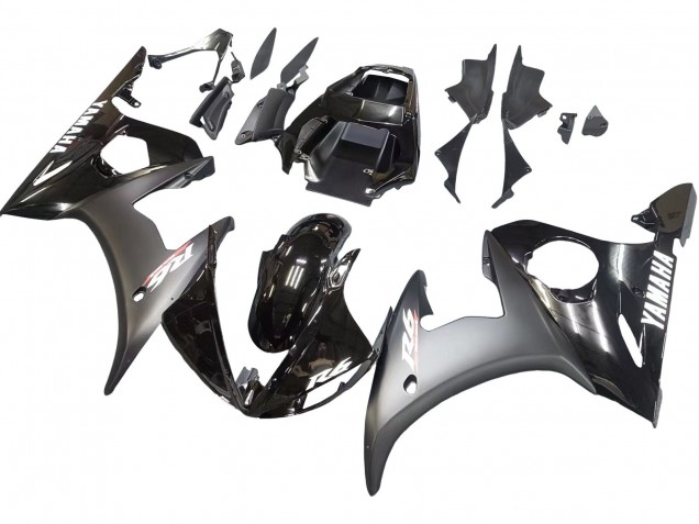 Lojas Carenagens Moto Yamaha YZF R6S 2006-2009 - Preto Brilhante Preto Fosco Branco Decalques