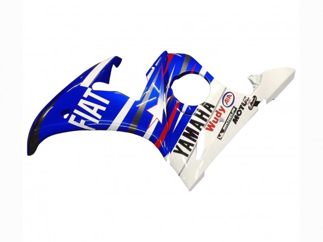 Lojas Carenagens Moto Yamaha YZF R6S 2006-2009 - Branco Azul Fiat Motul Kastinee