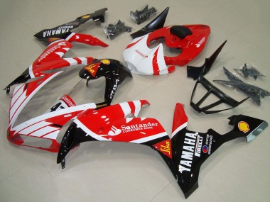 Lojas Carenagens Moto Yamaha YZF R1 2004-2006 - Vermelho Branco Preto Santander