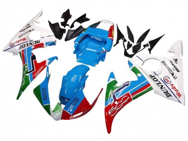 Lojas Carenagens Moto Yamaha YZF R6S 2006-2009 - Branco Azul Verde Vermelho Kastinee Dunlop Motul