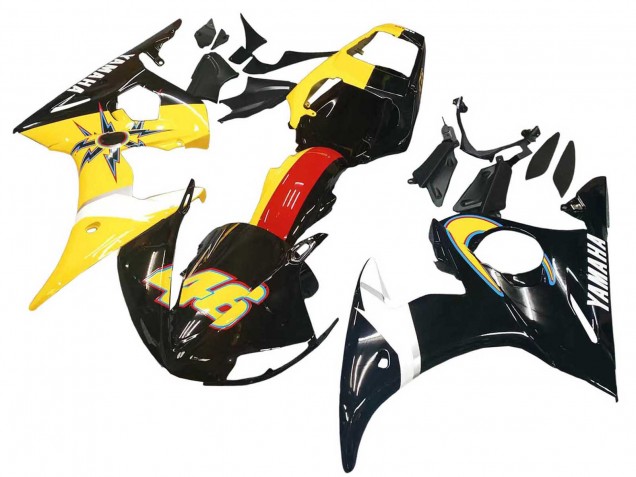 Lojas Carenagens Moto Yamaha YZF R6 2003-2004 - Amarelo Vermelho Preto Brilhante 46