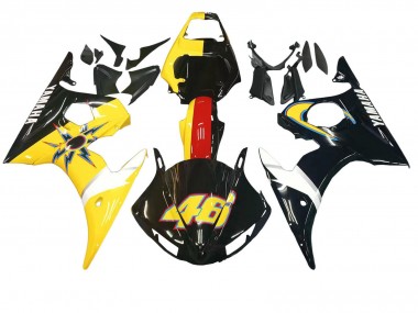Lojas Carenagens Moto Yamaha YZF R6S 2006-2009 - Amarelo Vermelho Preto Brilhante 46