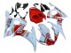Lojas Carenagens Moto Yamaha YZF R6 2003-2004 - Branco Vermelho Lucky Strike Motul