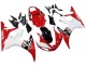 Lojas Carenagem Moto Yamaha YZF R6S 2006-2009 - Branco Vermelho Preto Brilhante