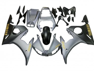Lojas Carenagens Moto Yamaha YZF R6S 2006-2009 - Cinzento Fosco Preto Fosco Ouro Decalques